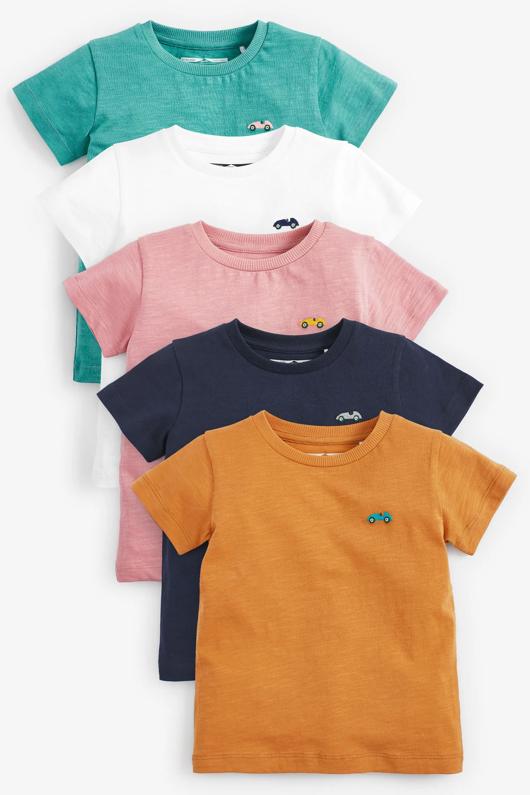 100% Cotton Short Sleeve T-Shirts 5 Pack (3mths-7yrs)    
