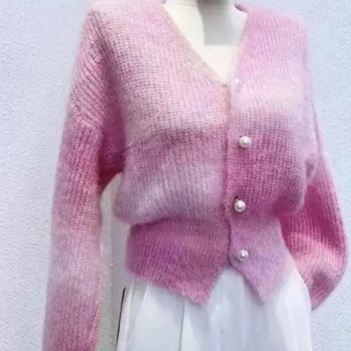 2023 nuovo maglione autunno inverno top maglione cardigan con scollo a V viola per abbigliamento donna