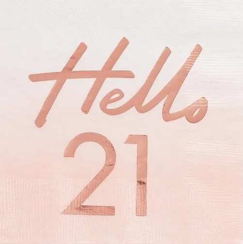 21 ° compleanno 16 tovaglioli in oro rosa 33 cm