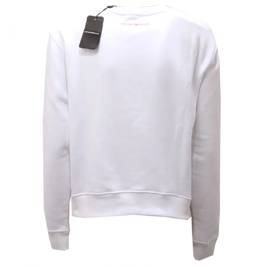 2403AE felpa donna EMPORIO ARMANI white mix cotton sweatshirt