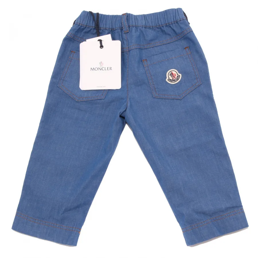 4449T pantalone bimbo MONCLER blu 5 tasche trouser pant kid