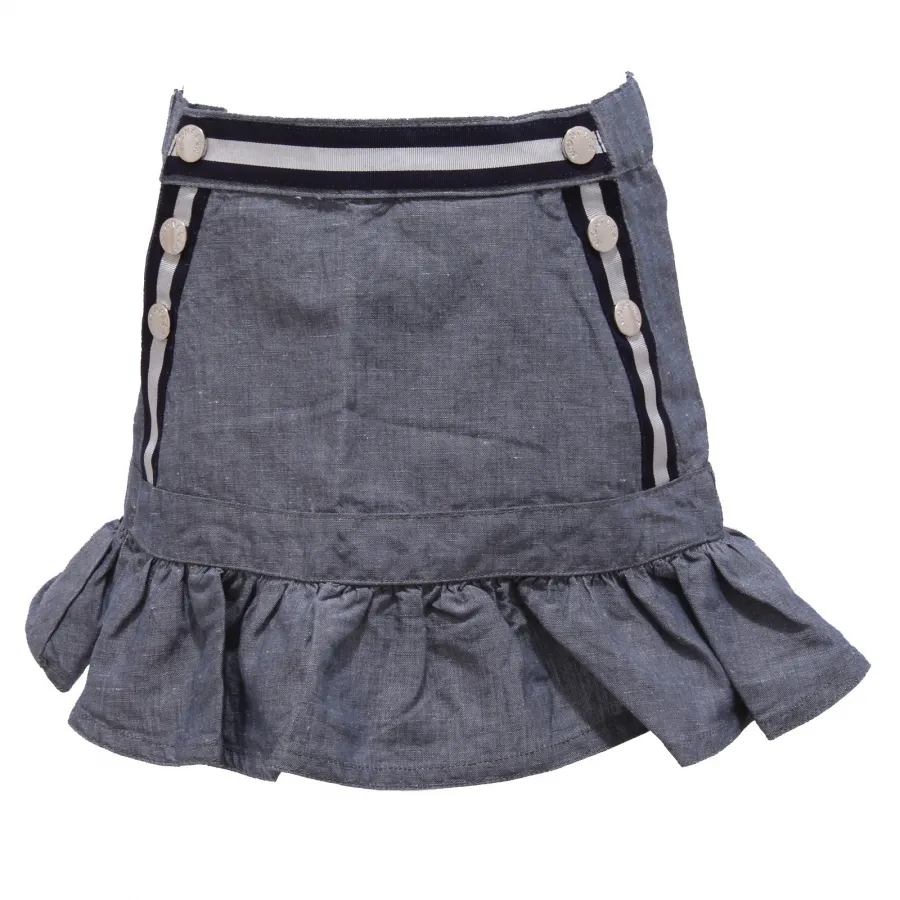 7028Y gonna bimba GIRL MONCLER skirt cotton/linen blue