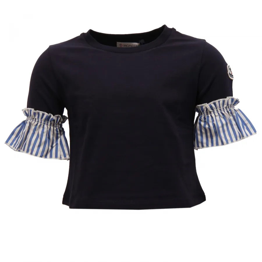 7330Y maglia GIRL bimba MONCLER blue cotton t-shirt