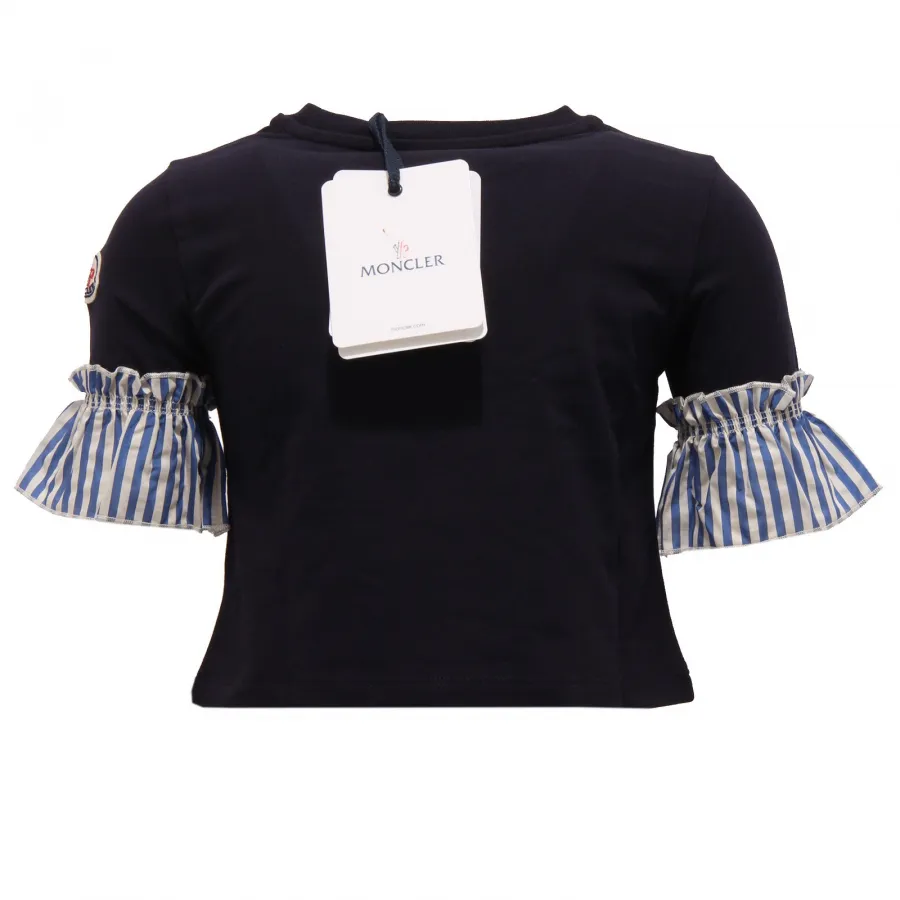 7330Y maglia GIRL bimba MONCLER blue cotton t-shirt