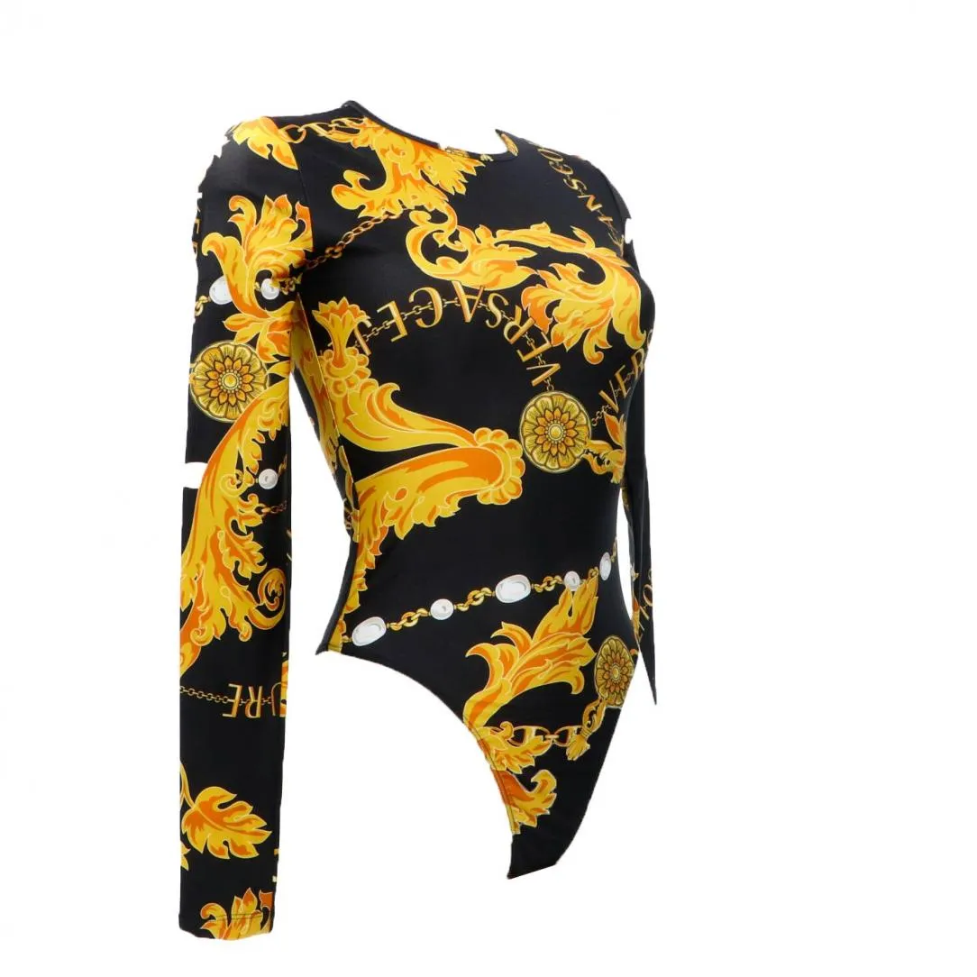 75HAM221 LYCRA PRINT CHAIN Nero Oro