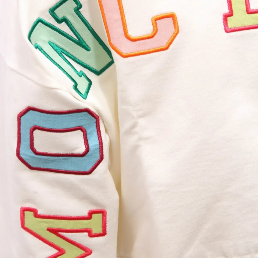 8490AH felpa bimba girl MONCLER off white cotton sweatshirt