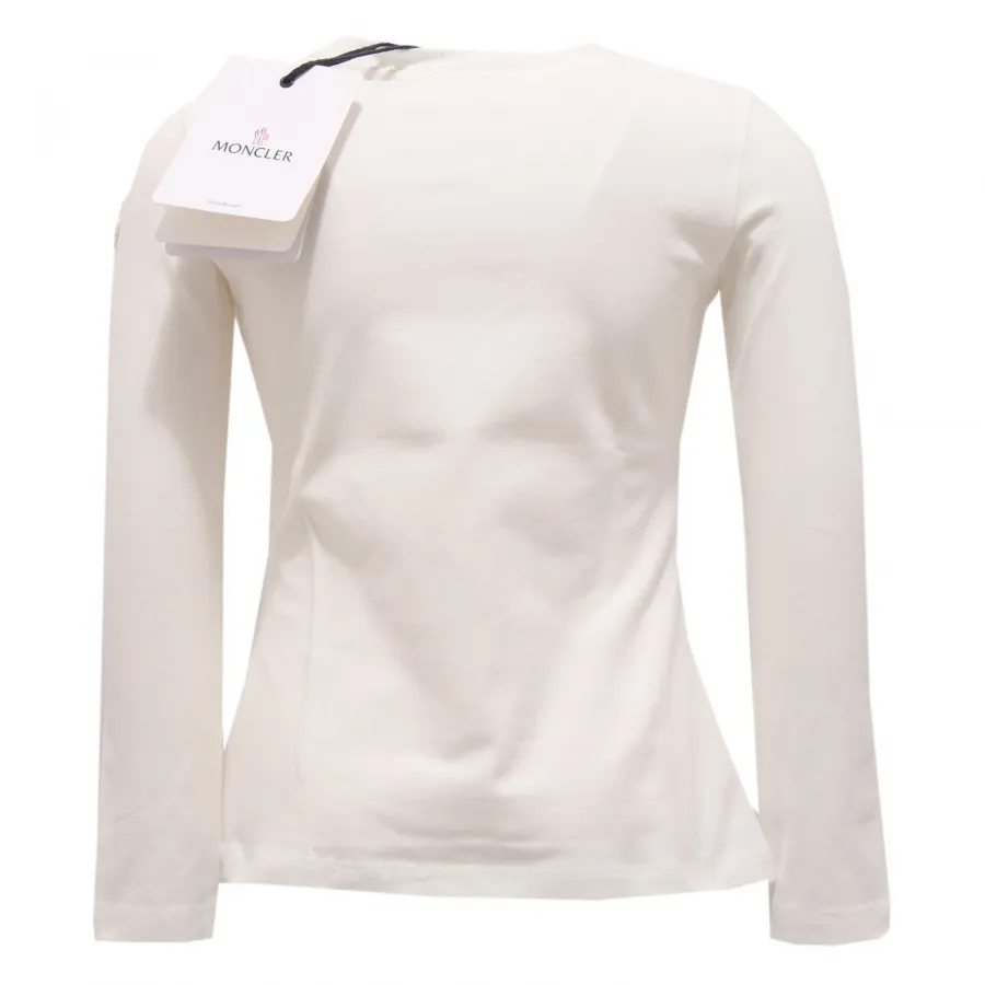 9149R maglia bimba MONCLER cotone avorio girocollo t-shirt kid