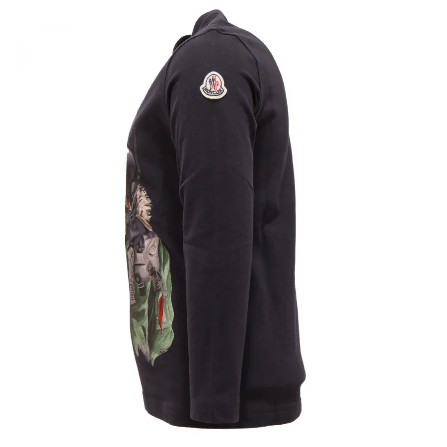 9207R maglia bimbo MONCLER cotone blu girocollo t-shirt kid