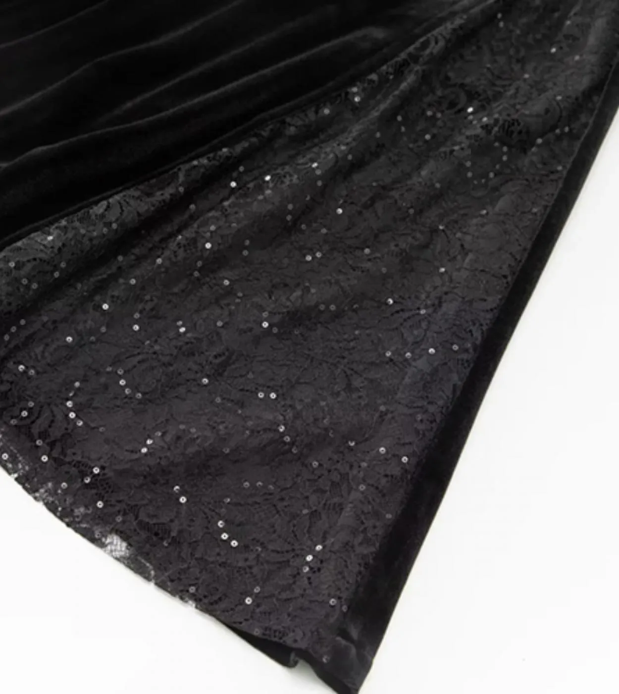 Abiti da donna 2022 Elegante di alta qualità Lusso Autunno Velluto Scollo a V Manica lunga Crystal Diamonds Mesh Patchwork Blac