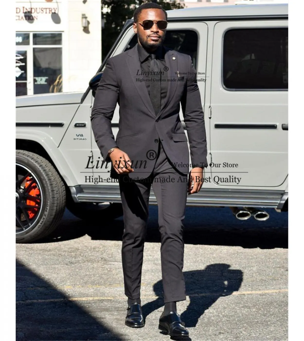 Abiti da uomo blu navy Blazer formale da lavoro Slim Fit smoking professionale da sposa Terno Masculino Set da 2 pezzi Jacke