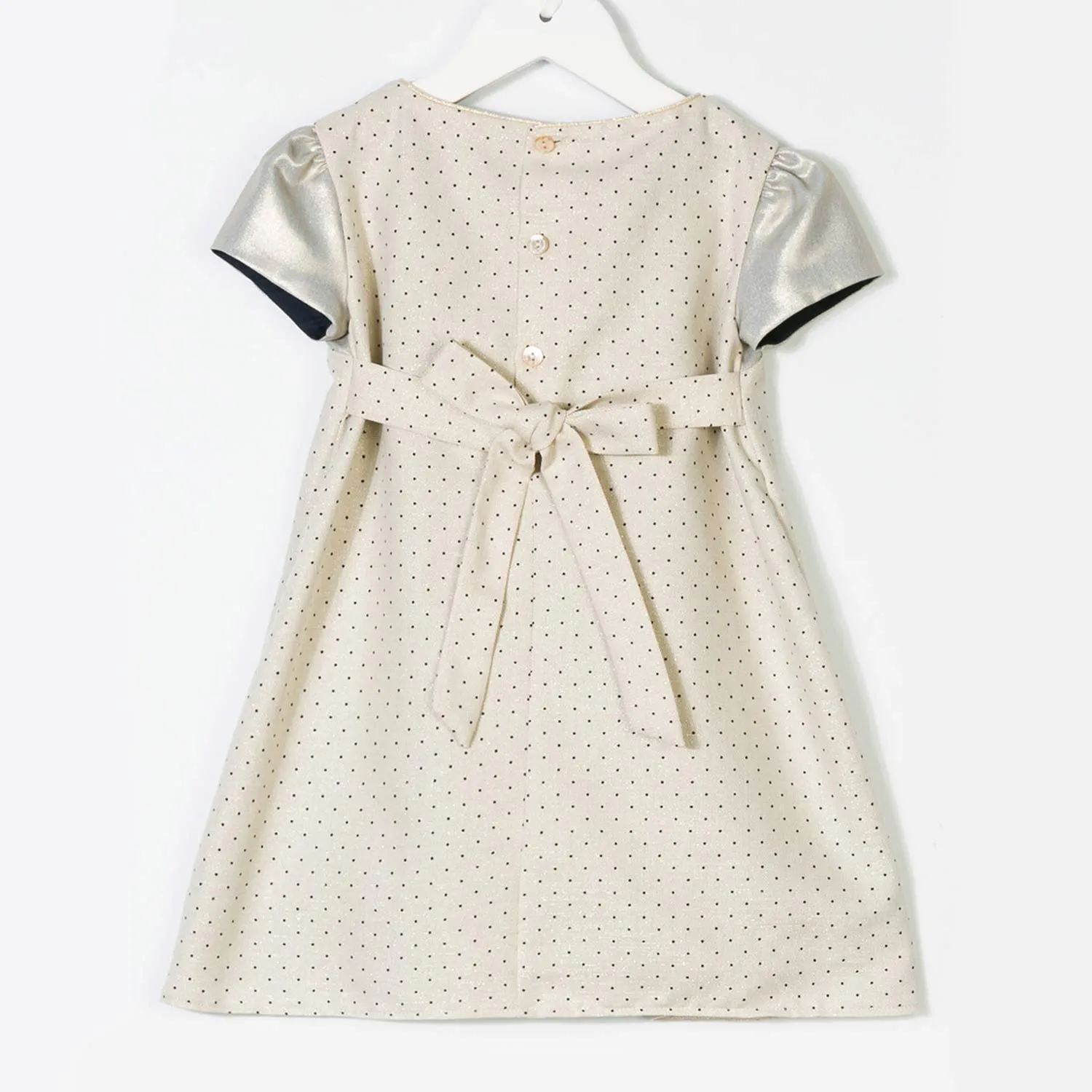 Abito Bimba Crema E Blu