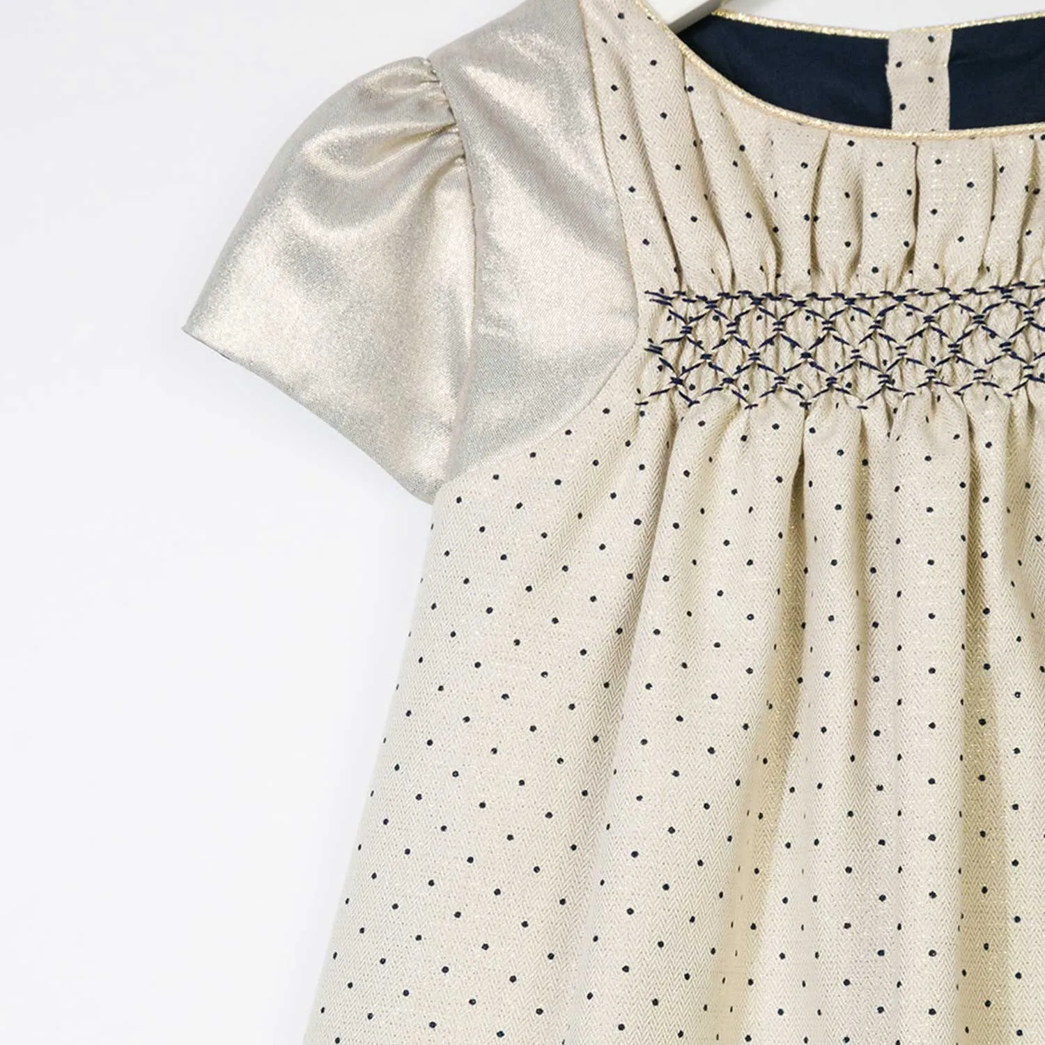 Abito Bimba Crema E Blu