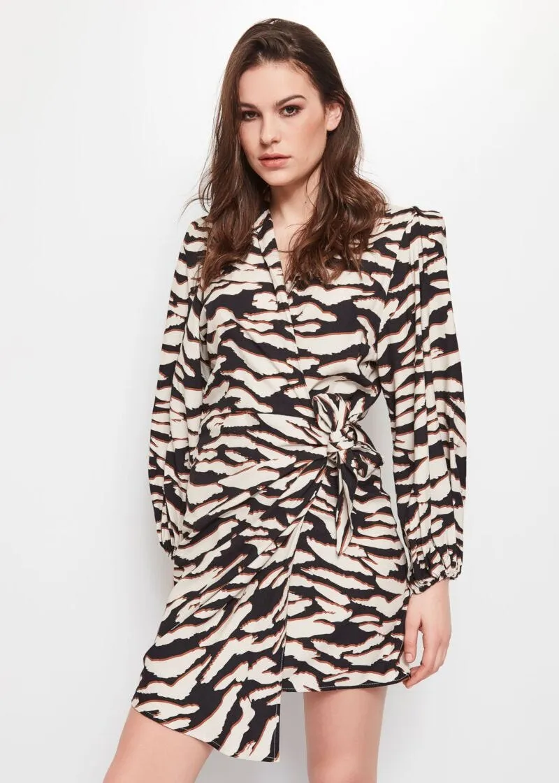 Abito in twill animalier
