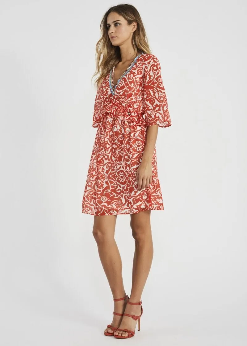 Abito kimono con ricamo