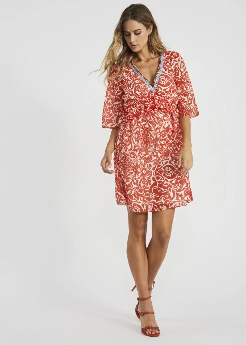 Abito kimono con ricamo
