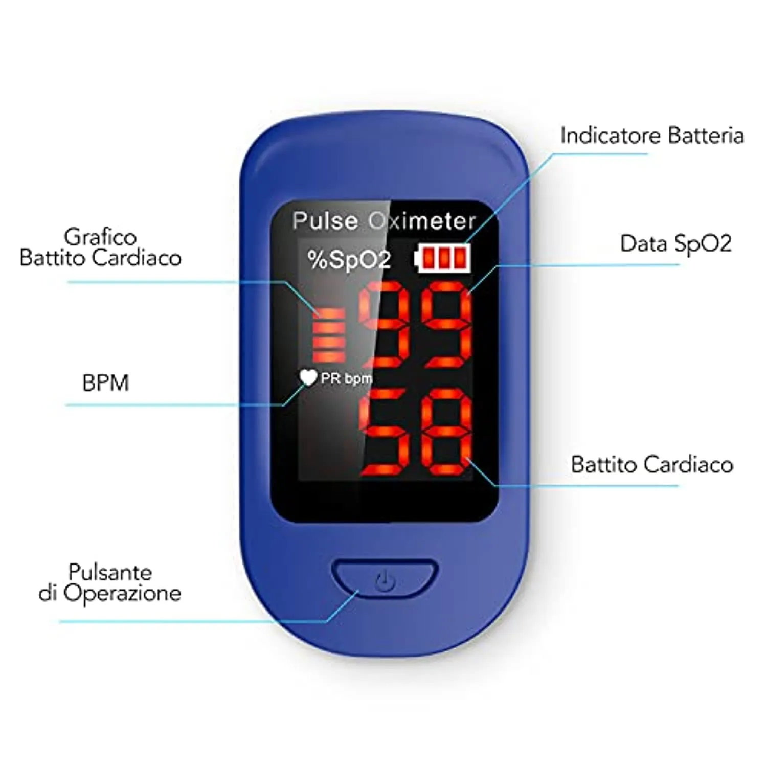 AGPTEK Saturimetro da dito Professionale Ossimetro Portatile con Display OLED Pulsossimetro da Dito per Frequenza Del Polso e La