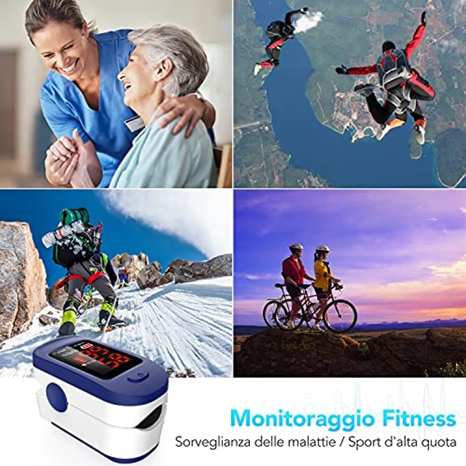 AGPTEK Saturimetro da dito Professionale Ossimetro Portatile con Display OLED Pulsossimetro da Dito per Frequenza Del Polso e La