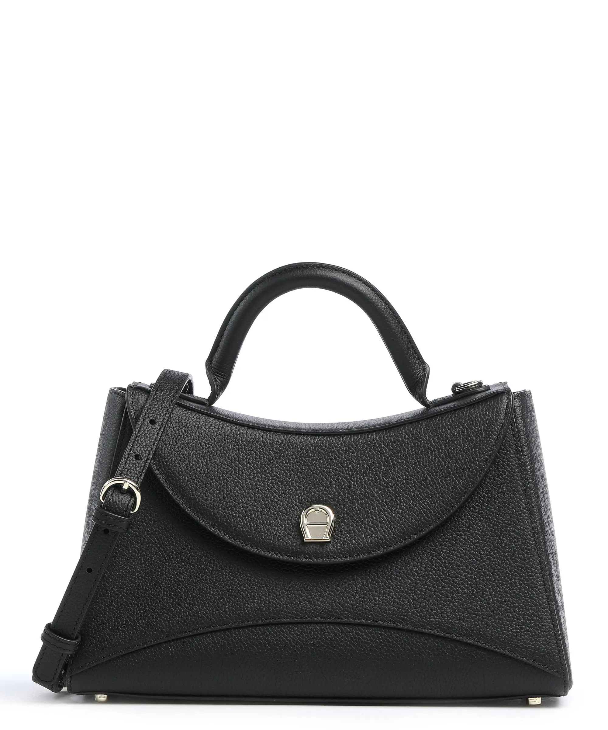  Aigner Alona M Borsa a mano pelle di vacchetta grana nero  