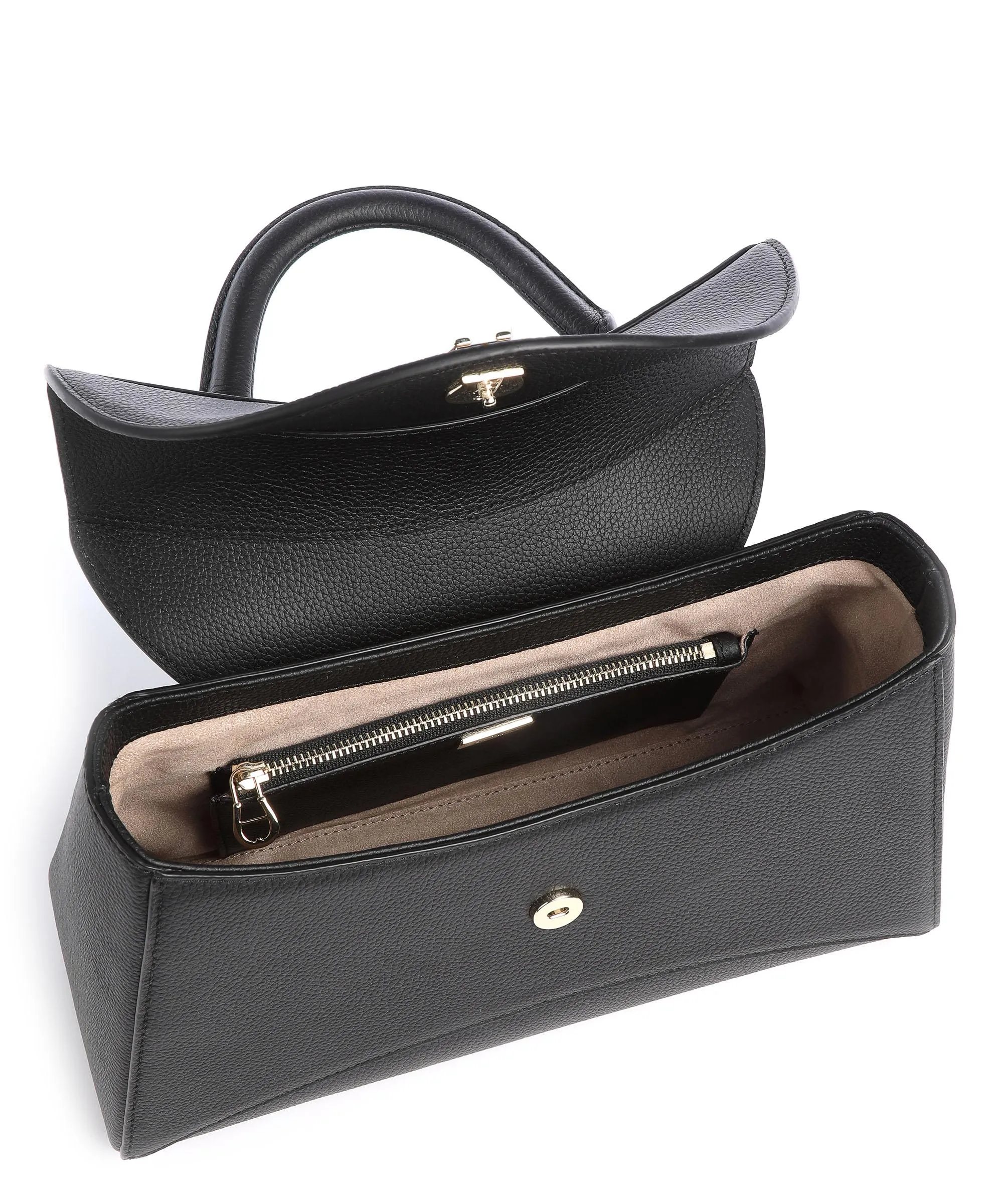  Aigner Alona M Borsa a mano pelle di vacchetta grana nero  