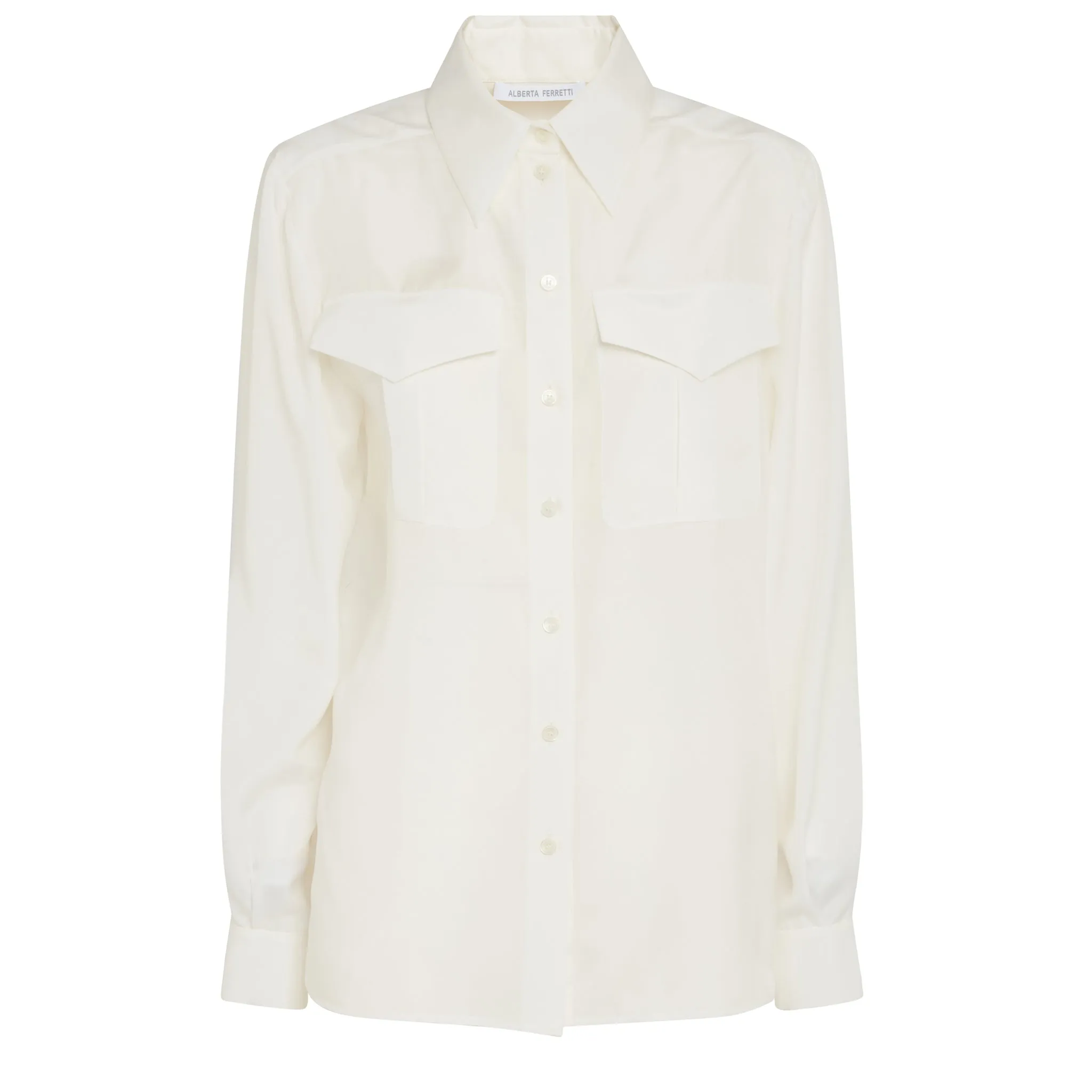 ALBERTA FERRETTI  Camicia in seta bianca