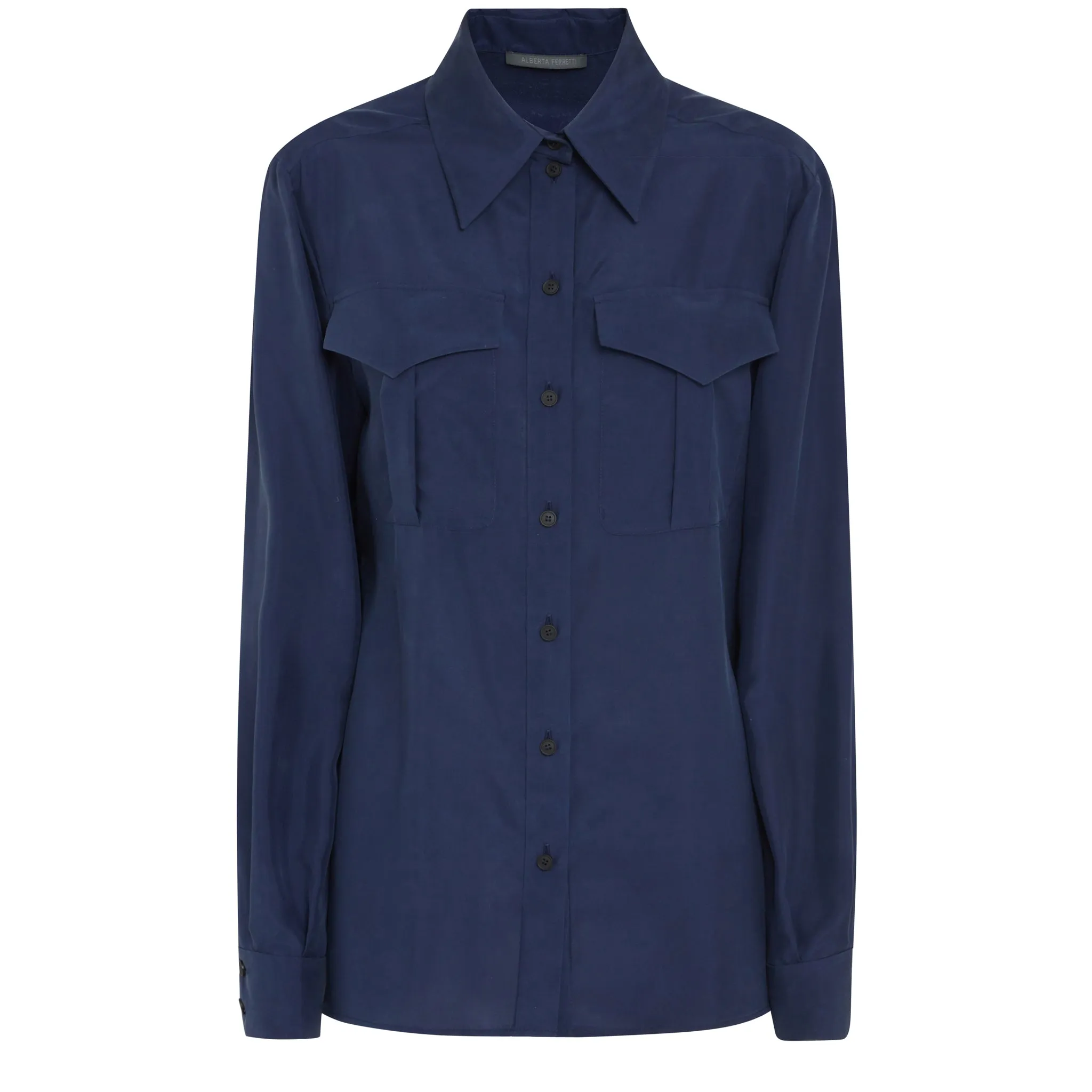 ALBERTA FERRETTI  Camicia in seta blu