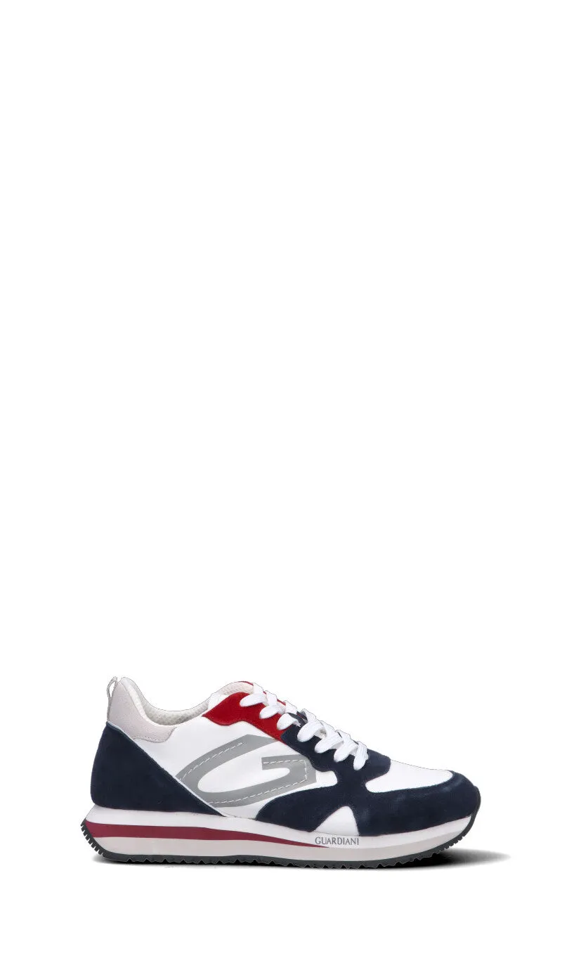 ALBERTO GUARDIANI Sneaker uomo bianca/blu/grigia/rossa in suede