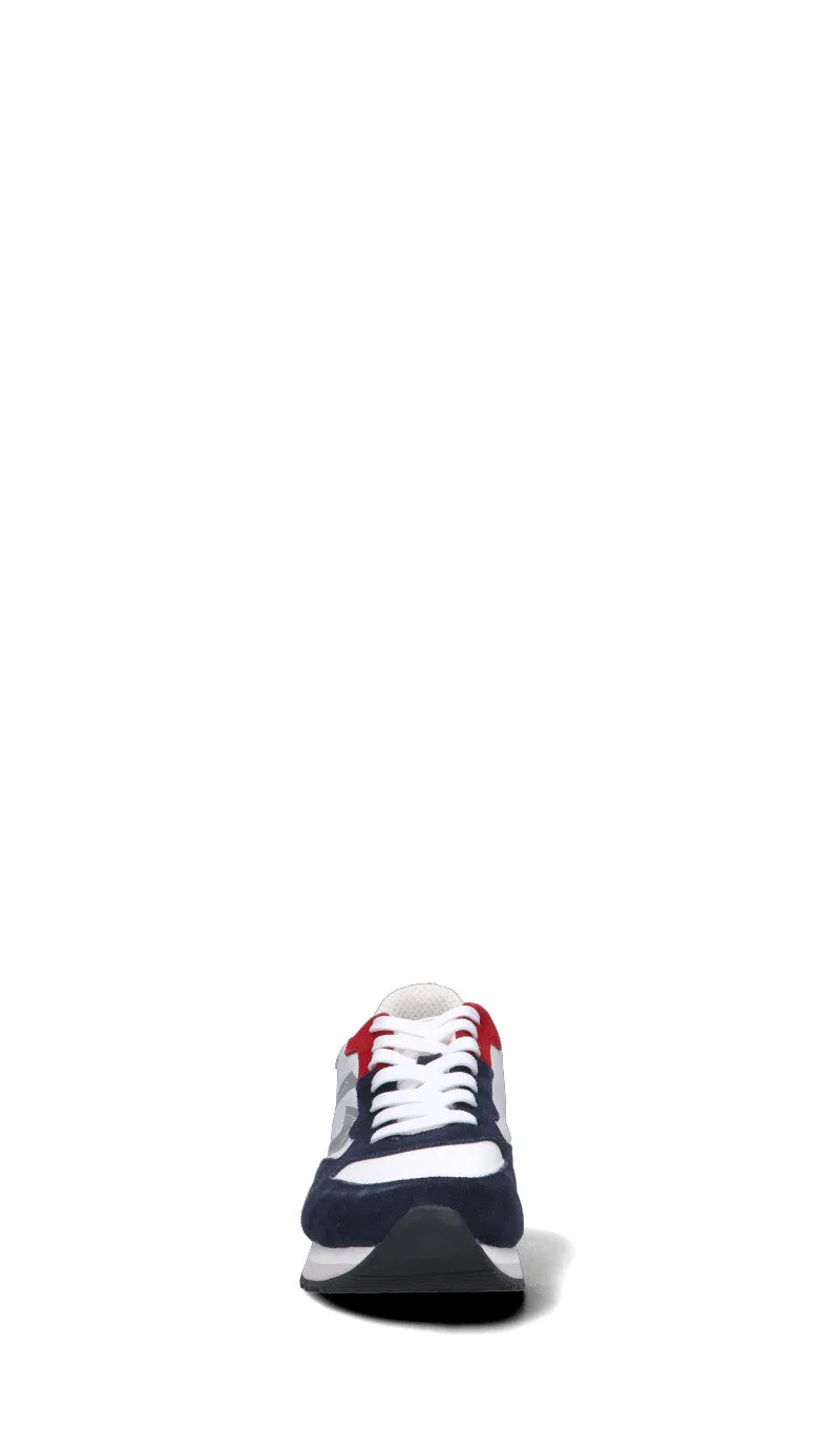 ALBERTO GUARDIANI Sneaker uomo bianca/blu/grigia/rossa in suede