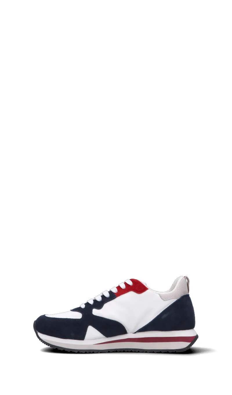 ALBERTO GUARDIANI Sneaker uomo bianca/blu/grigia/rossa in suede