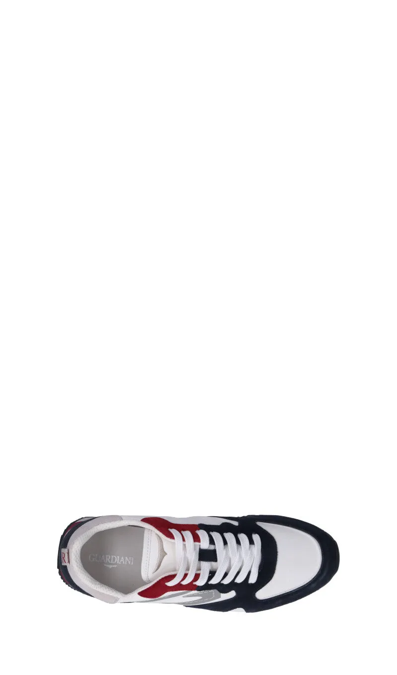 ALBERTO GUARDIANI Sneaker uomo bianca/blu/grigia/rossa in suede
