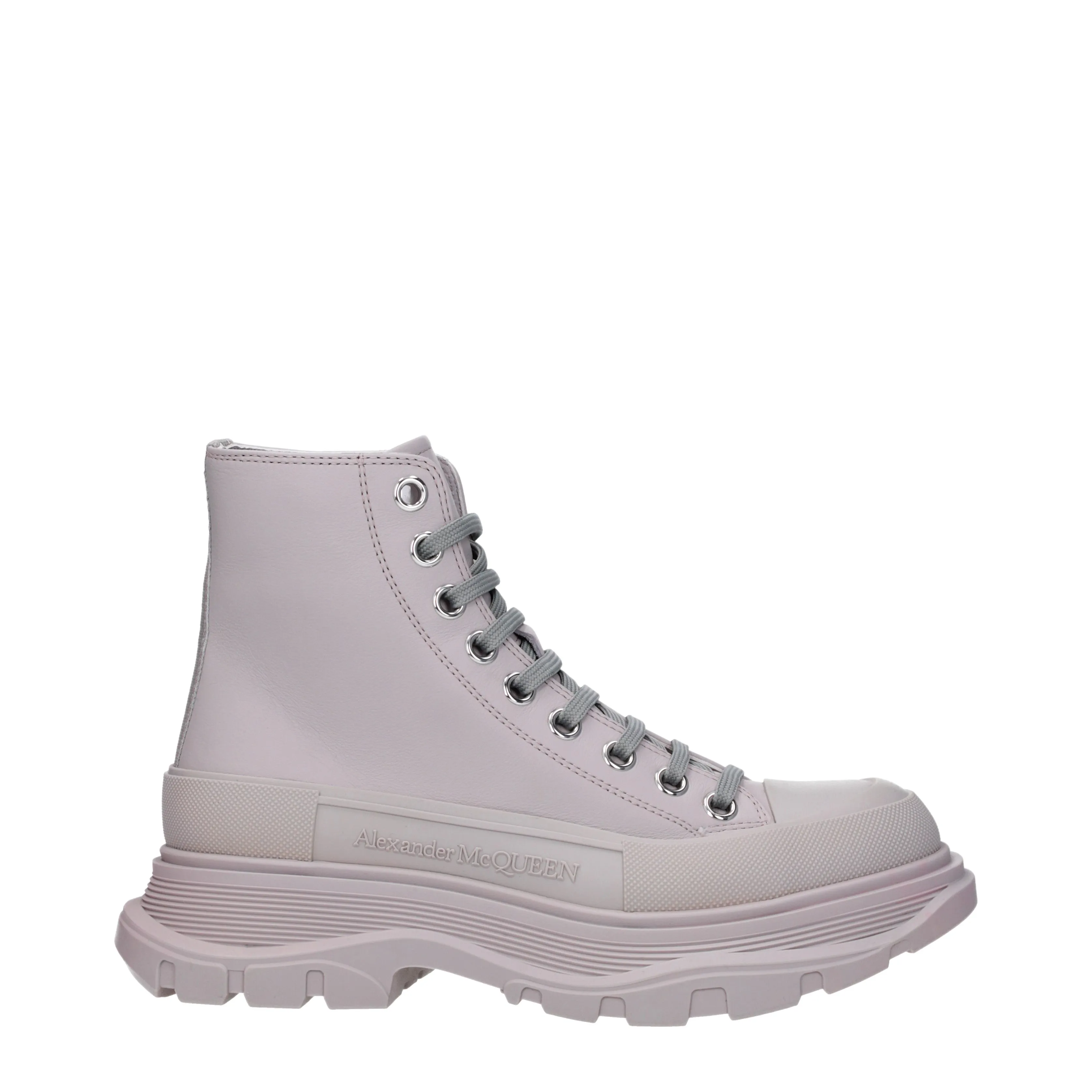 Alexander McQueen Stivaletti Donna Pelle Grigio/Pietra di Luna