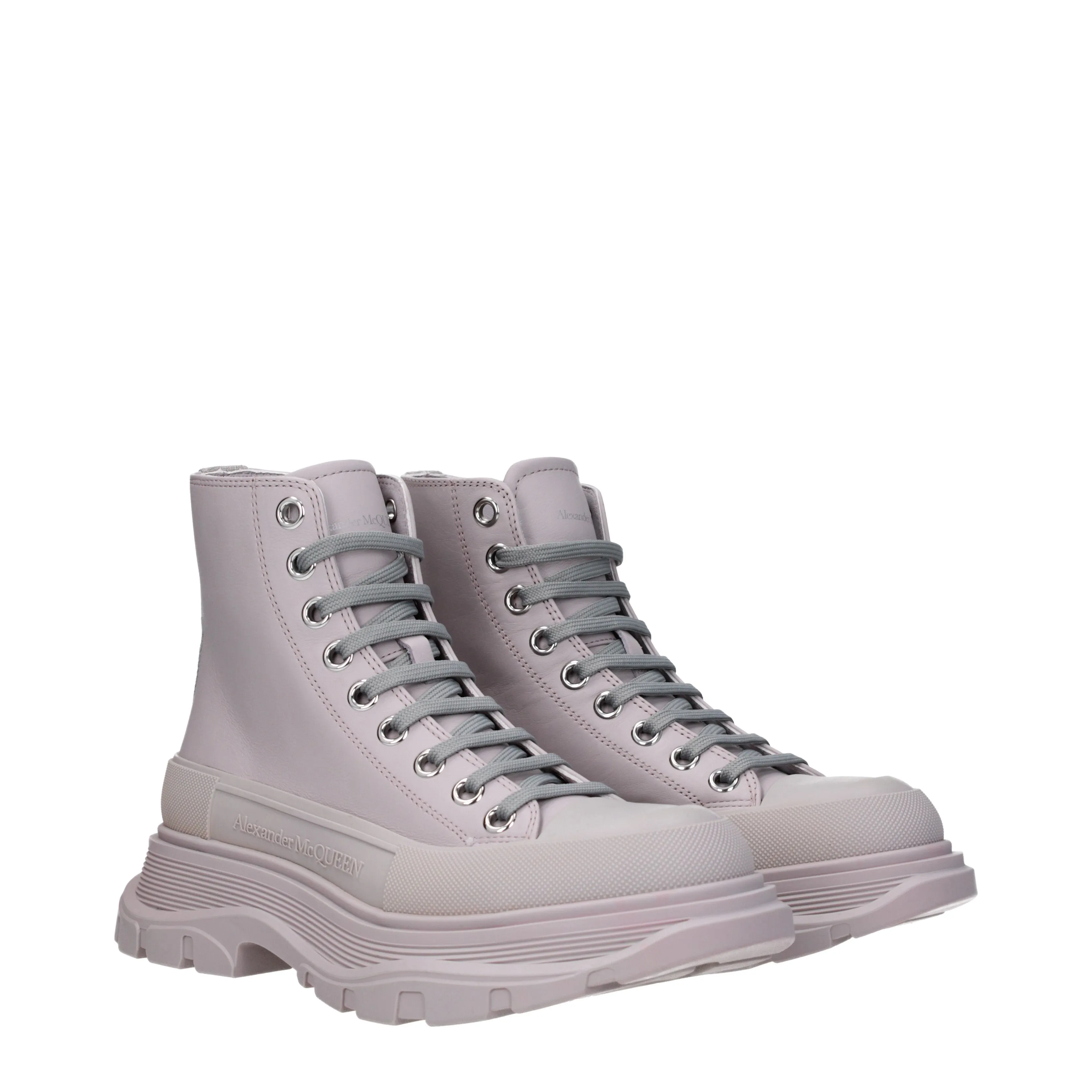 Alexander McQueen Stivaletti Donna Pelle Grigio/Pietra di Luna