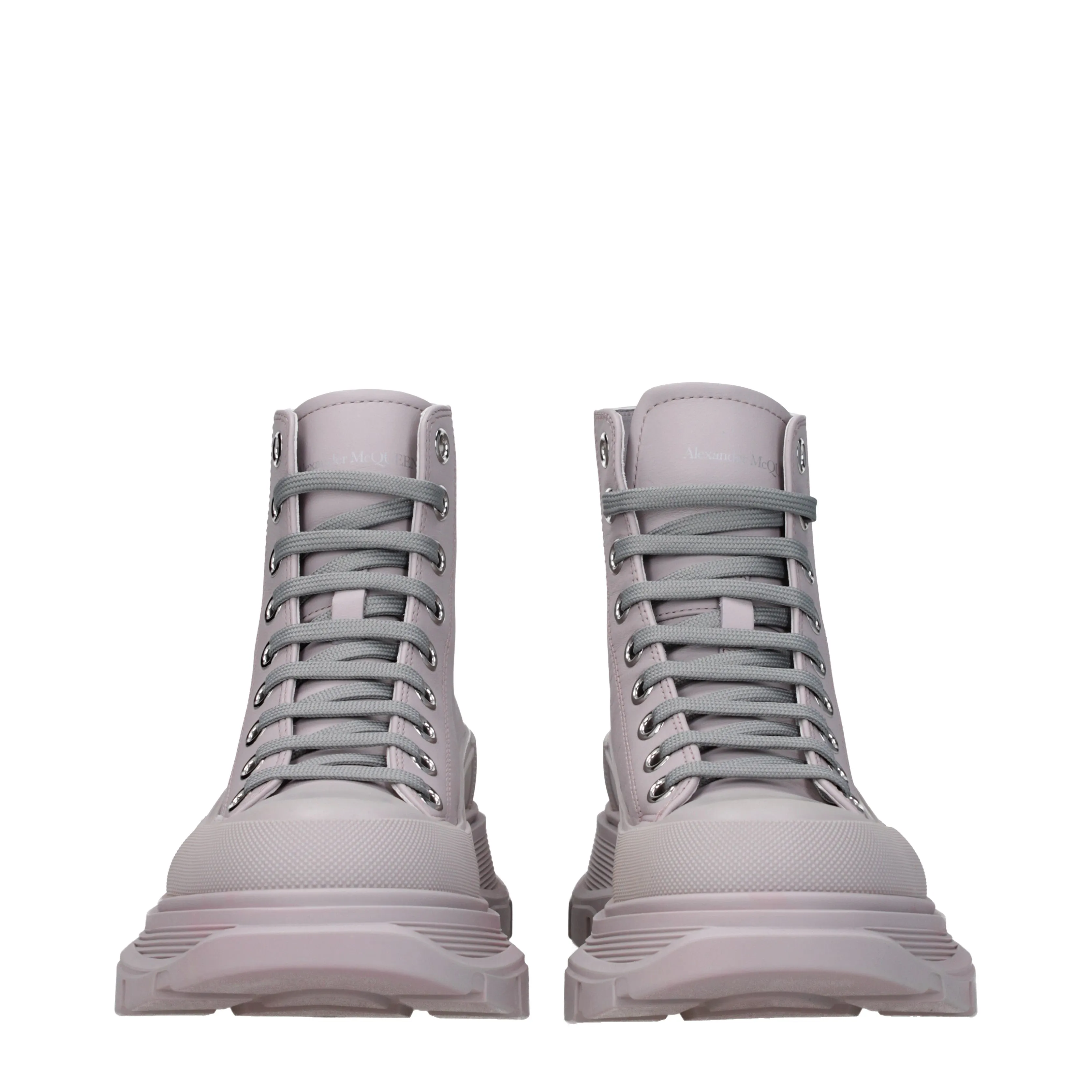 Alexander McQueen Stivaletti Donna Pelle Grigio/Pietra di Luna