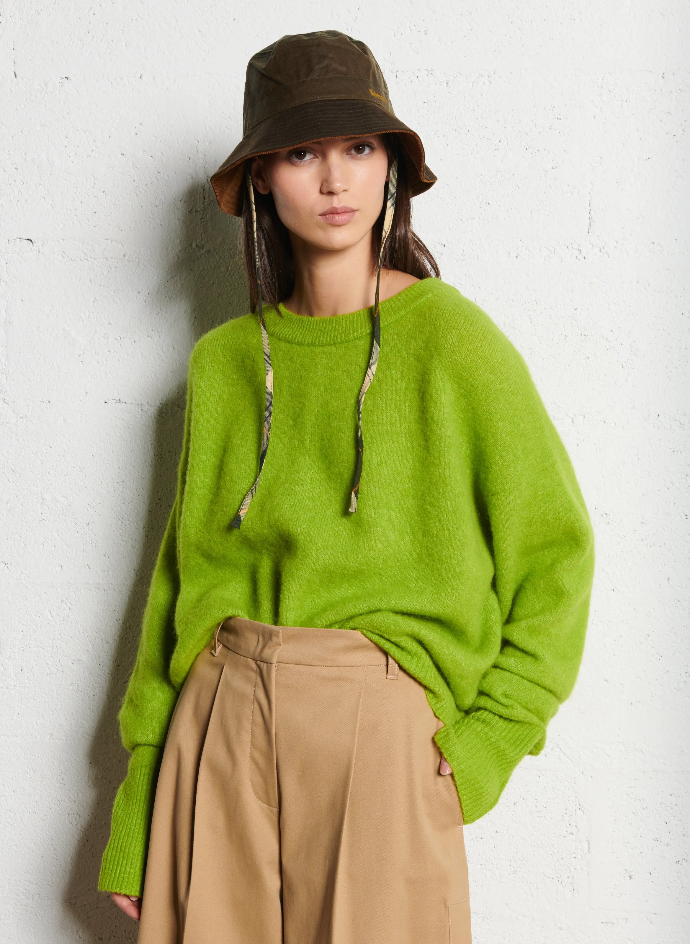  AMERICAN VINTAGE   VITOW - Maglione ampio scollo tondo in misto lana | Verde