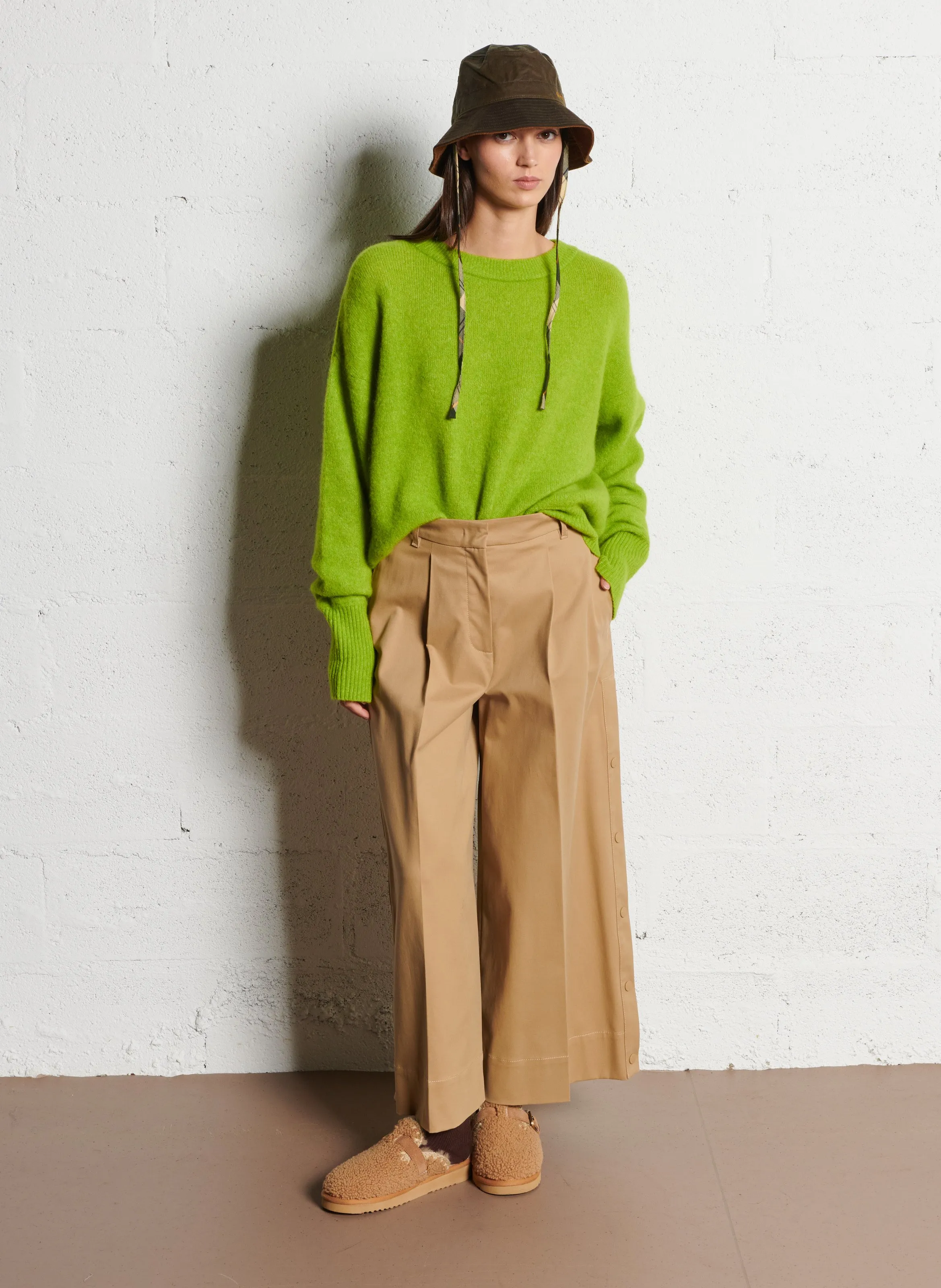  AMERICAN VINTAGE   VITOW - Maglione ampio scollo tondo in misto lana | Verde