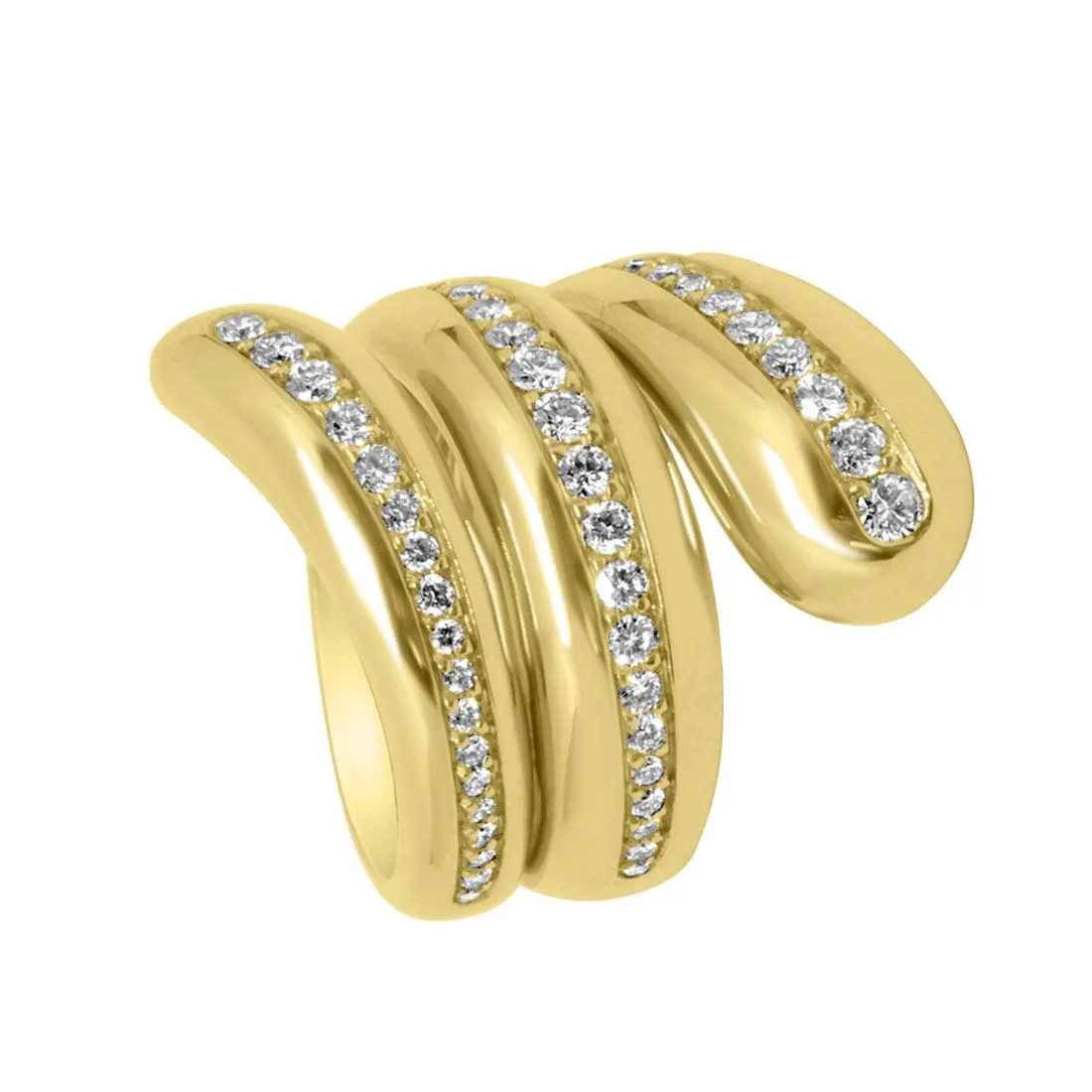 Anello in oro giallo con diamanti mis 16