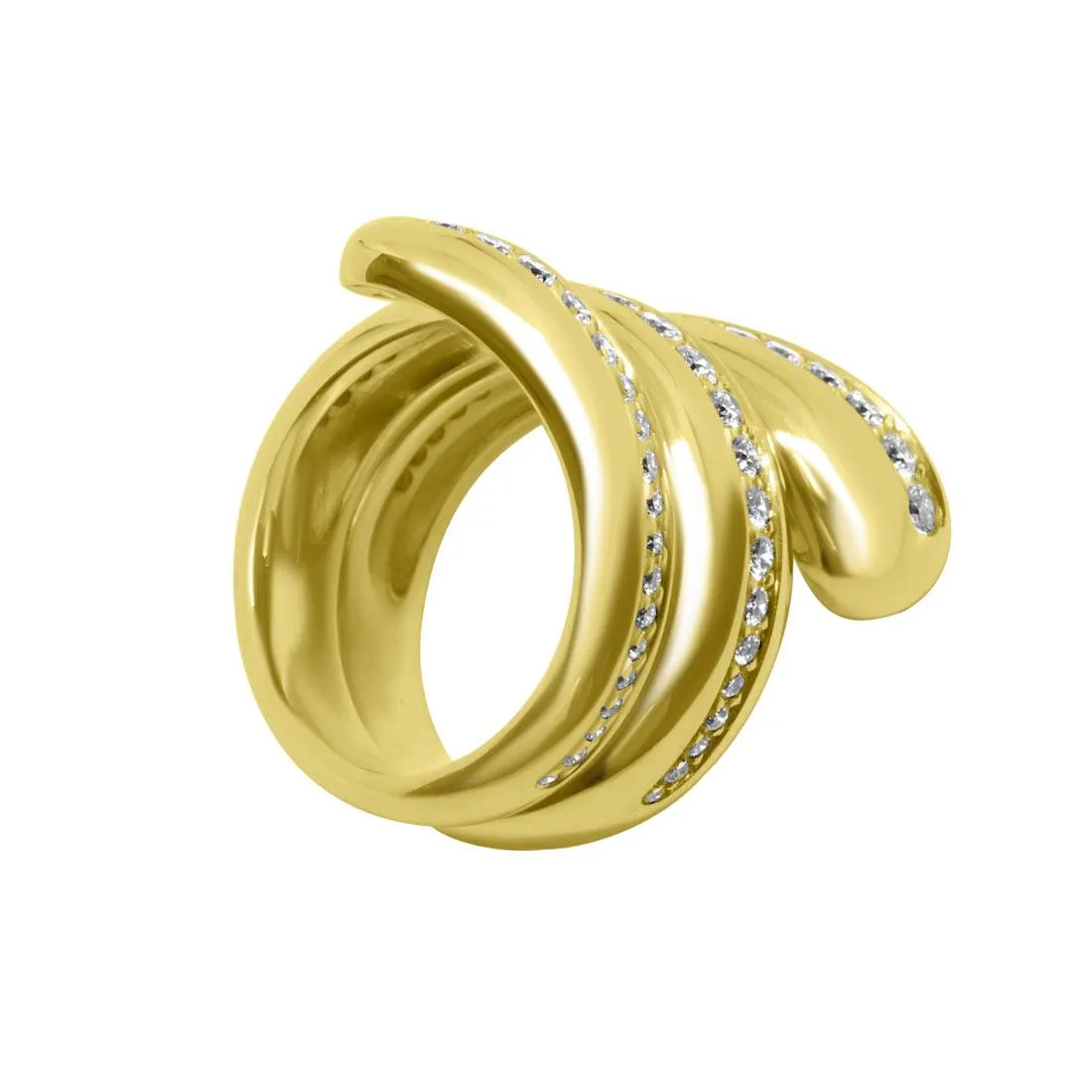 Anello in oro giallo con diamanti mis 16