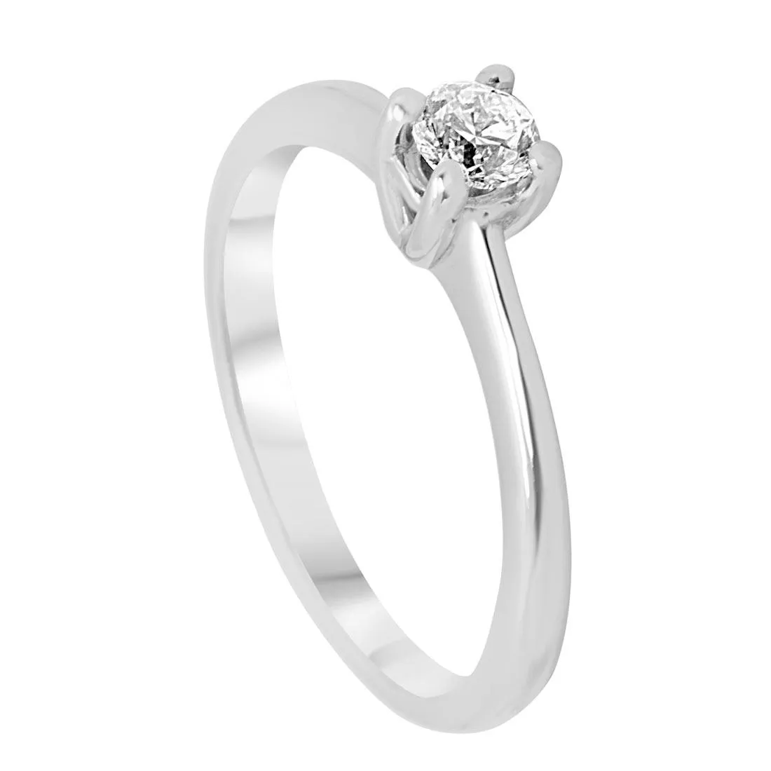 Anello solitario in oro bianco con diamante 0.25 ct mis 14
