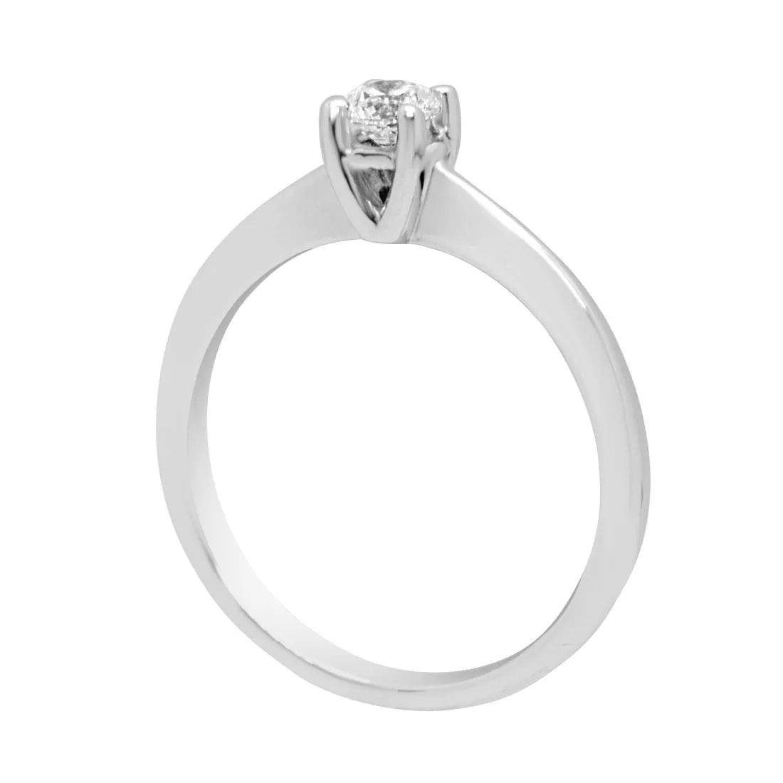 Anello solitario in oro bianco con diamante 0.25 ct mis 14