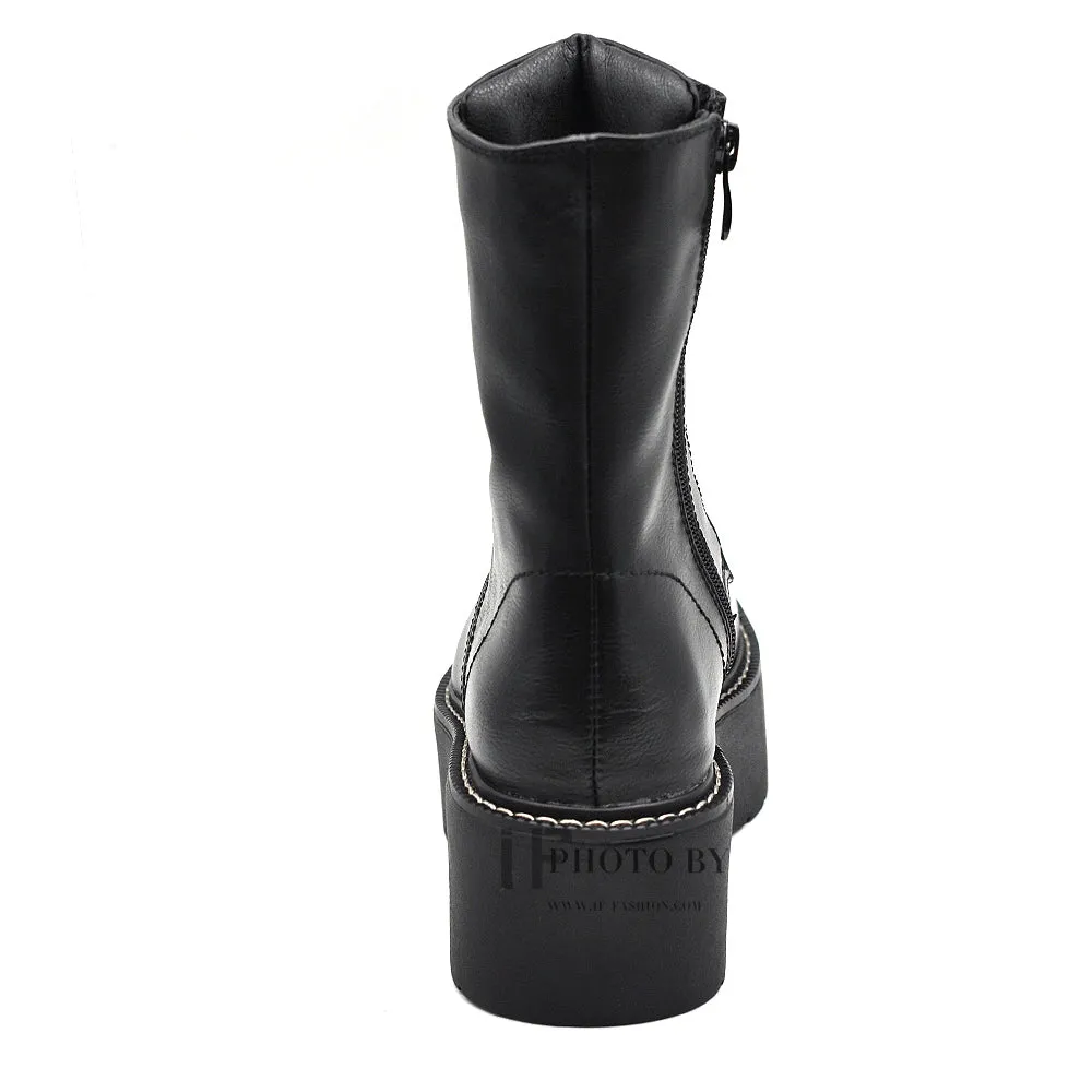 Anfibi Stivali Stivaletti Combat Boots Doppio Platform IF168
