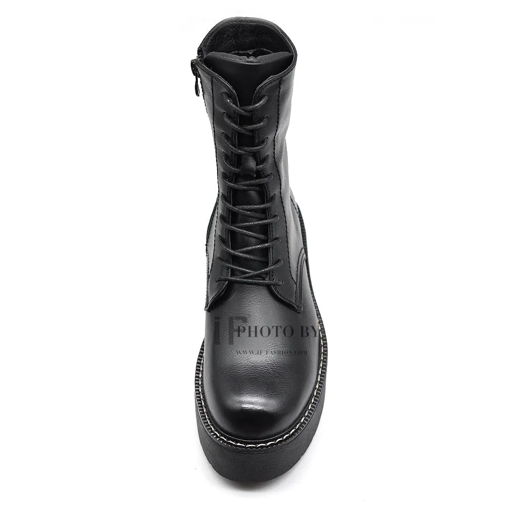 Anfibi Stivali Stivaletti Combat Boots Doppio Platform IF168