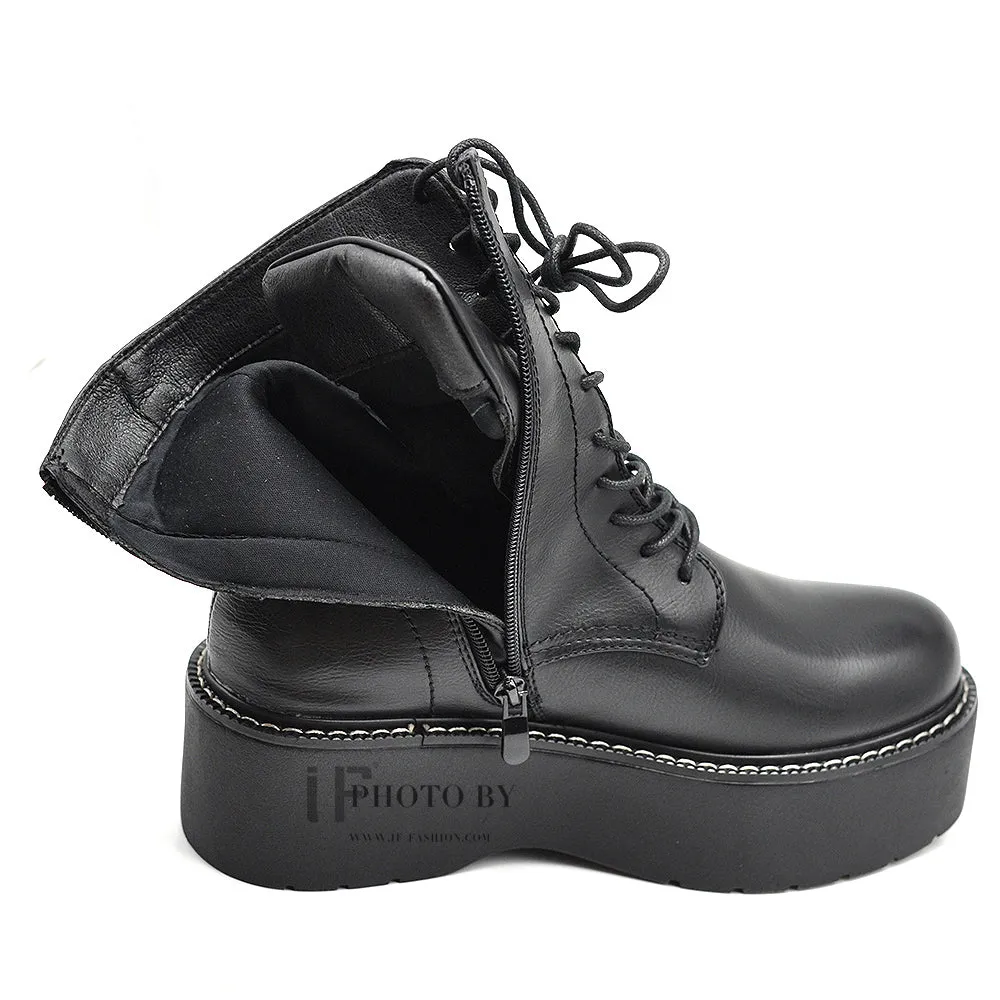 Anfibi Stivali Stivaletti Combat Boots Doppio Platform IF168