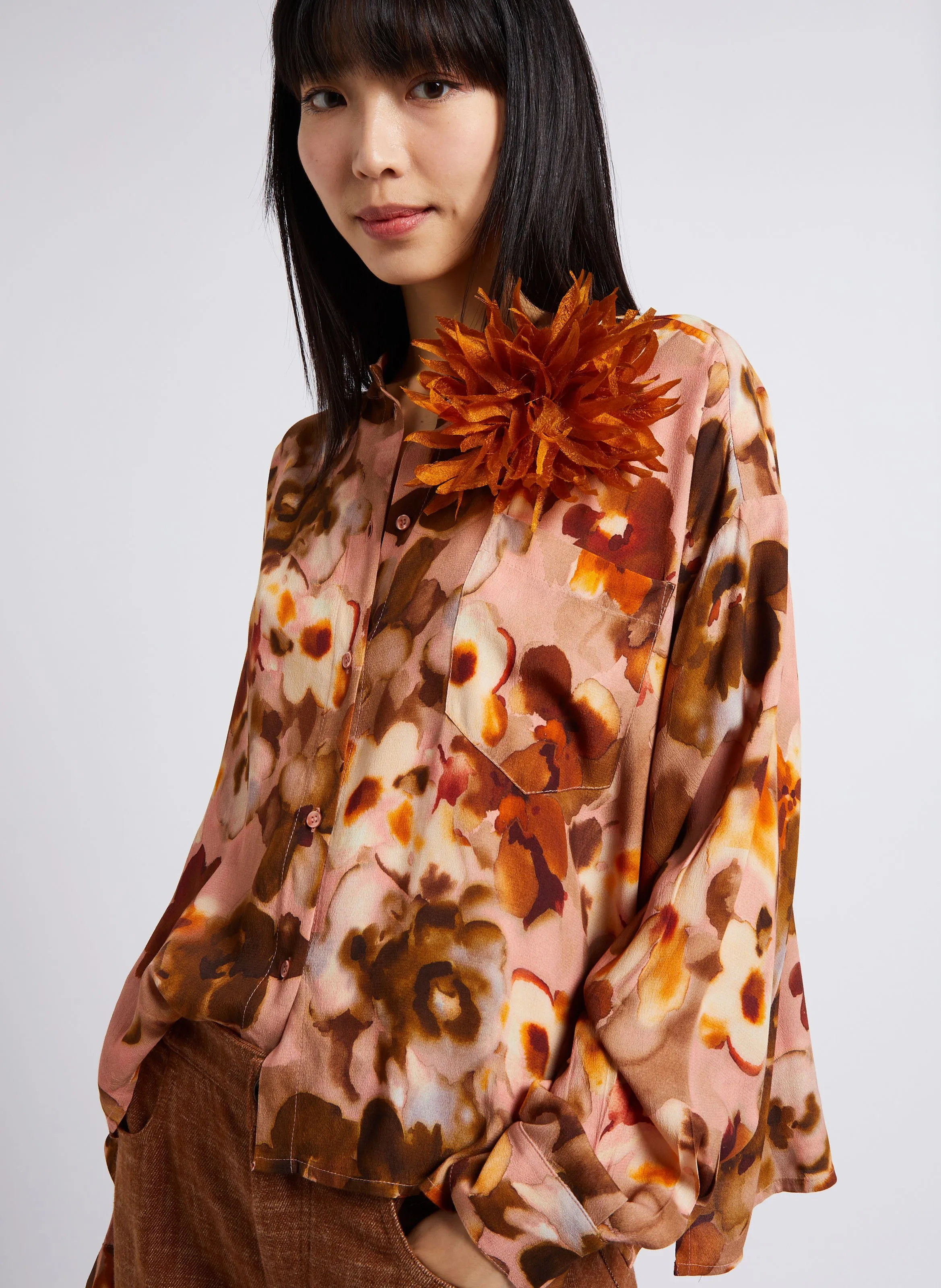  ATTIC AND BARN   ILIA - Camicia ampia con collo rotondo | Rosa