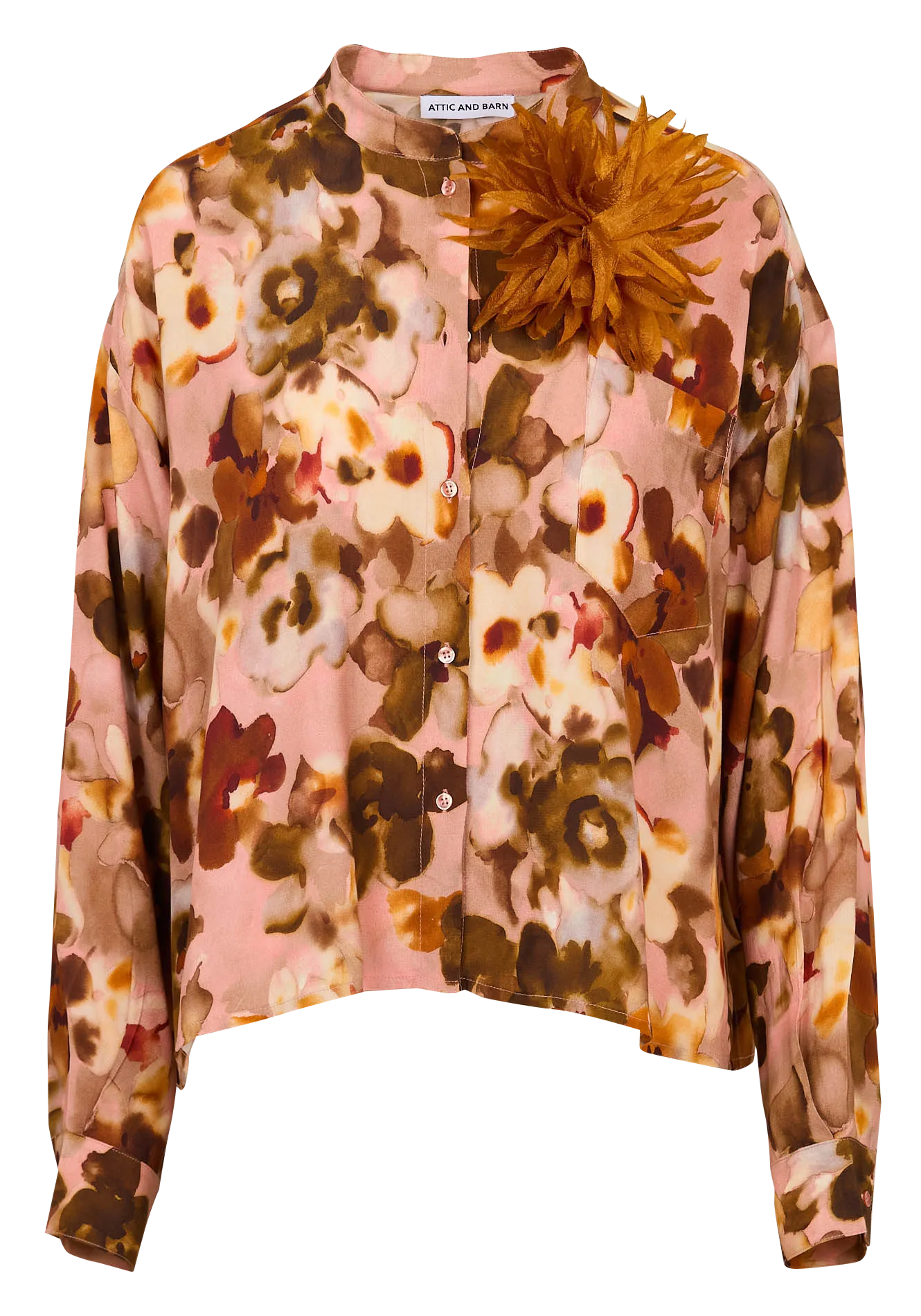  ATTIC AND BARN   ILIA - Camicia ampia con collo rotondo | Rosa