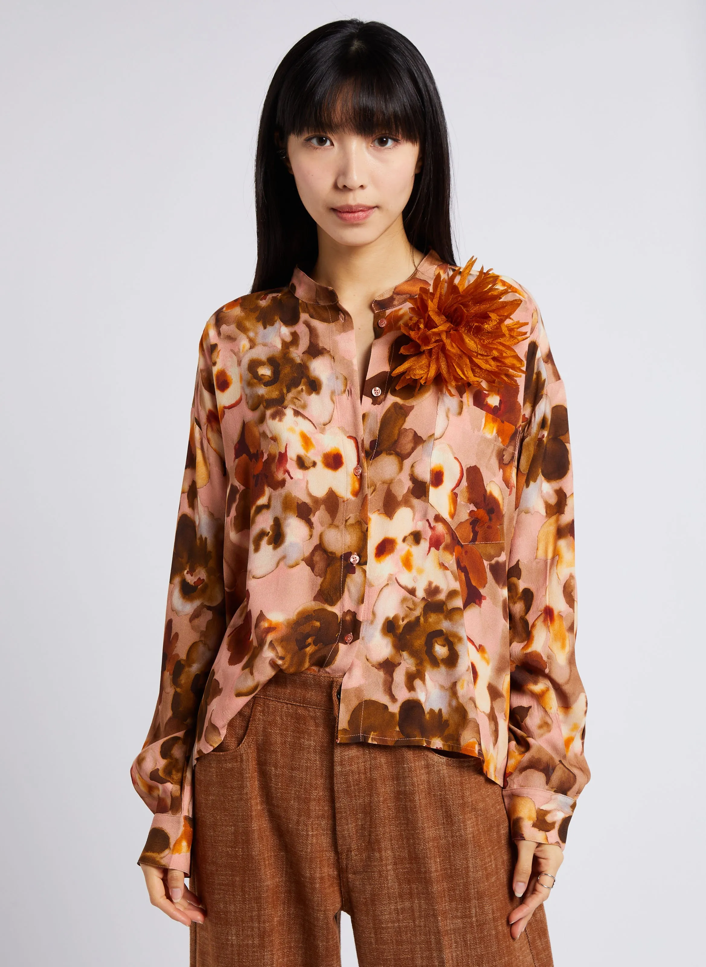  ATTIC AND BARN   ILIA - Camicia ampia con collo rotondo | Rosa