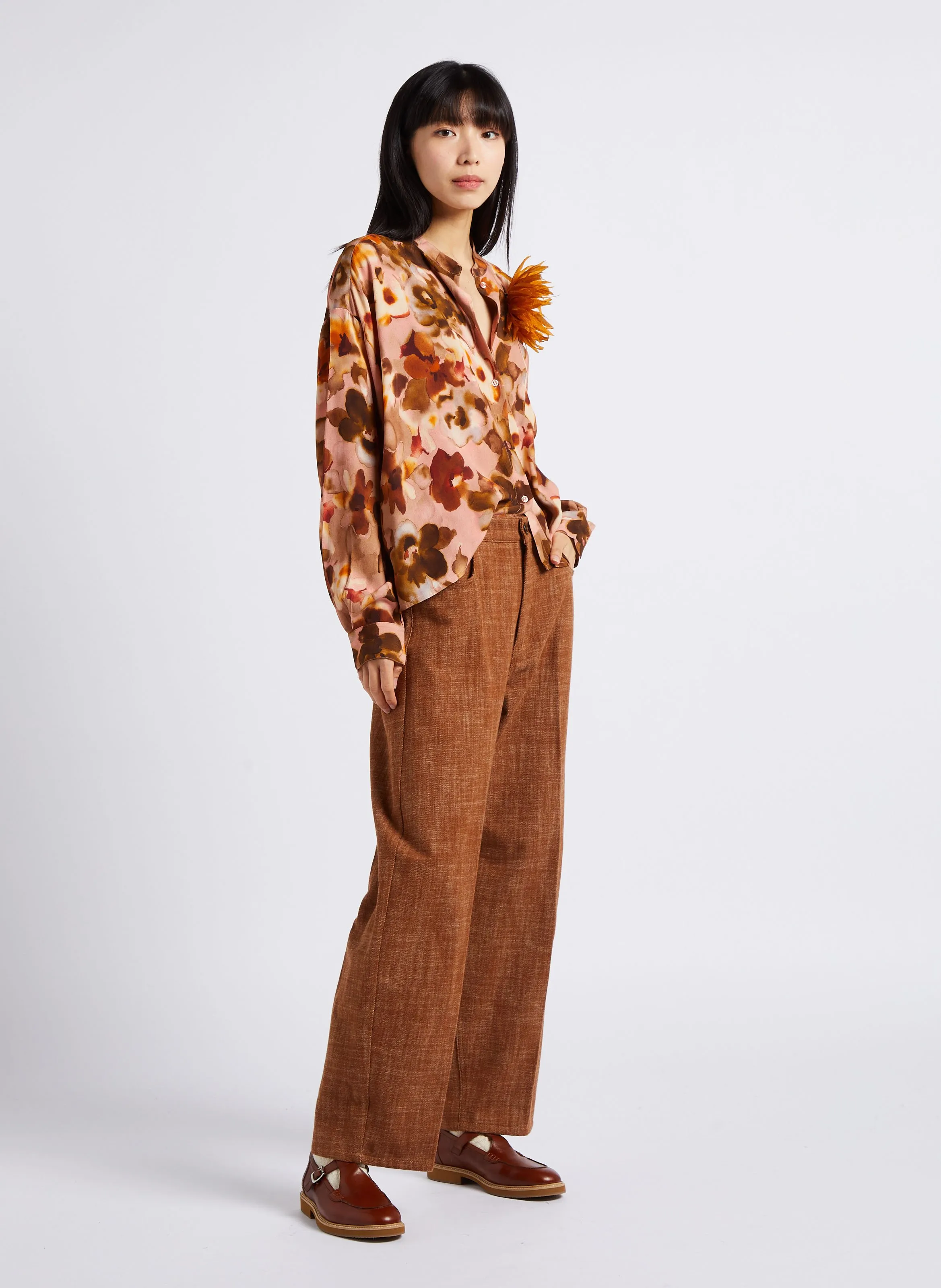  ATTIC AND BARN   ILIA - Camicia ampia con collo rotondo | Rosa