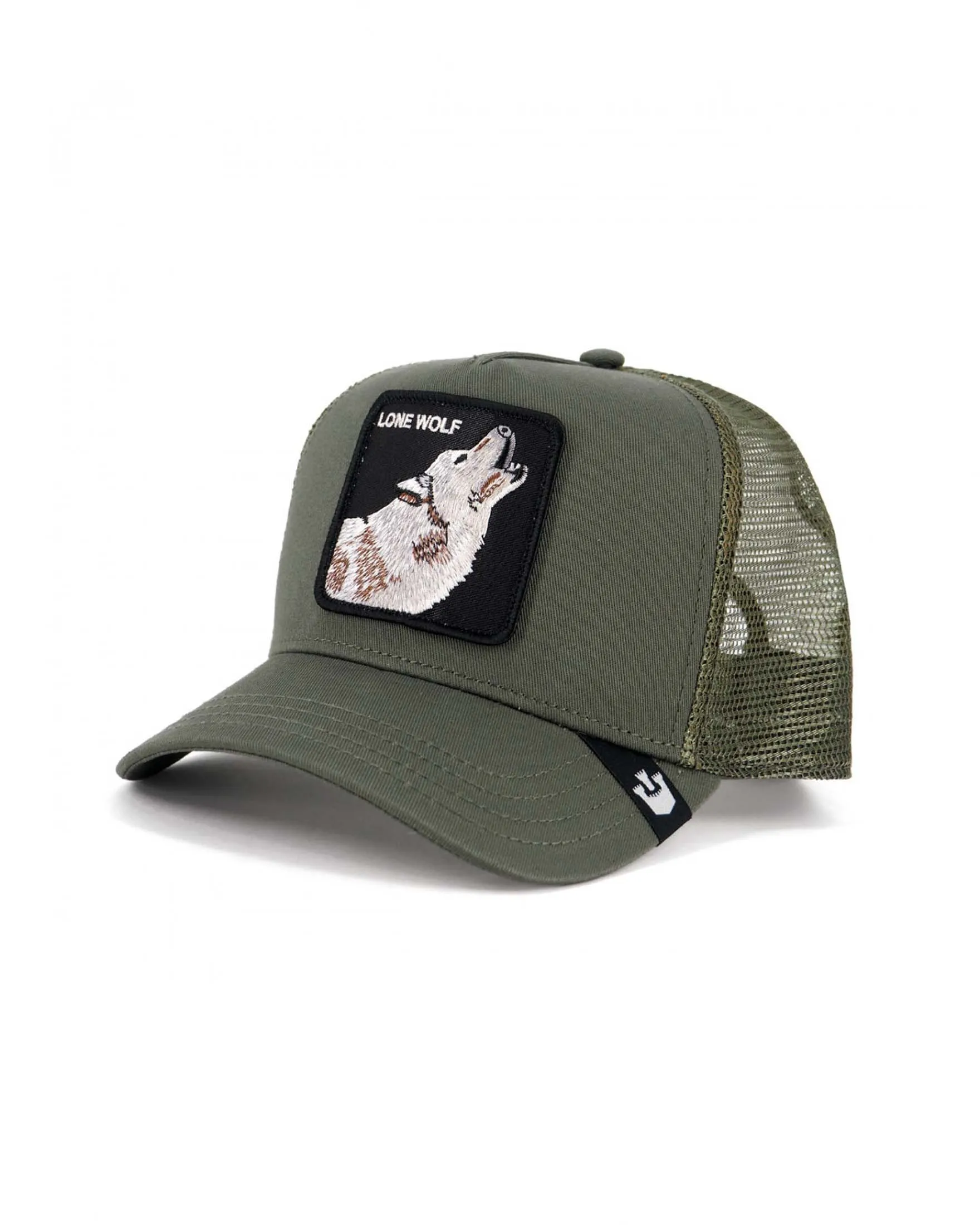 Berretto The Lone Wolf trucker fango con patch lupo