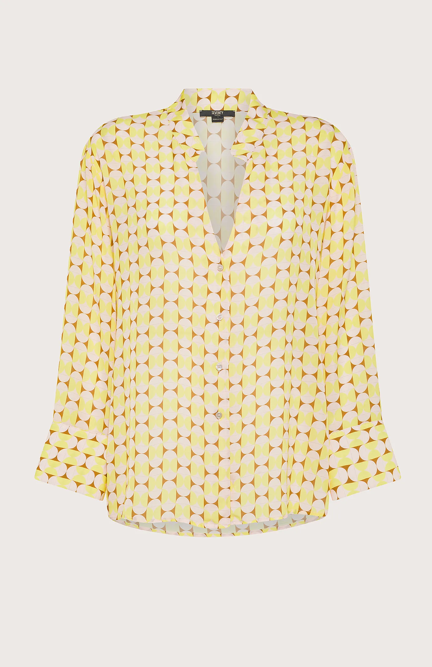 Blusa in stampa geometrica con scollo a V