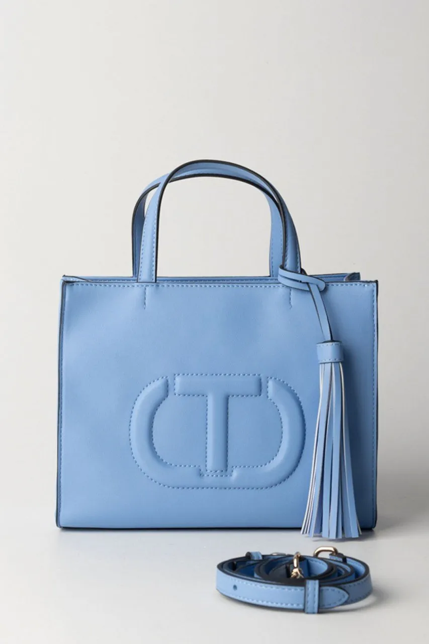 Borsa a tracolla con nappa BLUE CHALCEDONIE