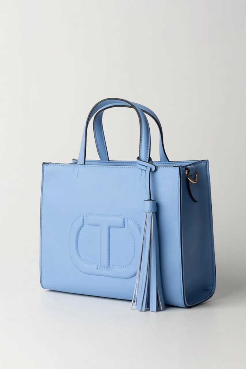 Borsa a tracolla con nappa BLUE CHALCEDONIE