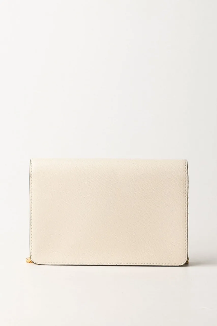 Borsa a tracolla effetto micro grana Burro